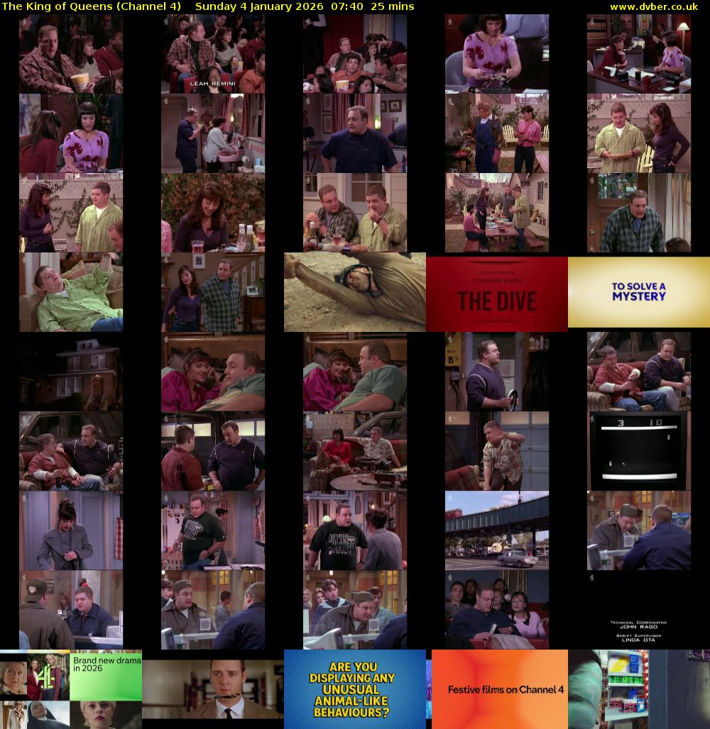 The King of Queens (Channel 4) Sunday 4 January 2026 07:40 - 08:05
