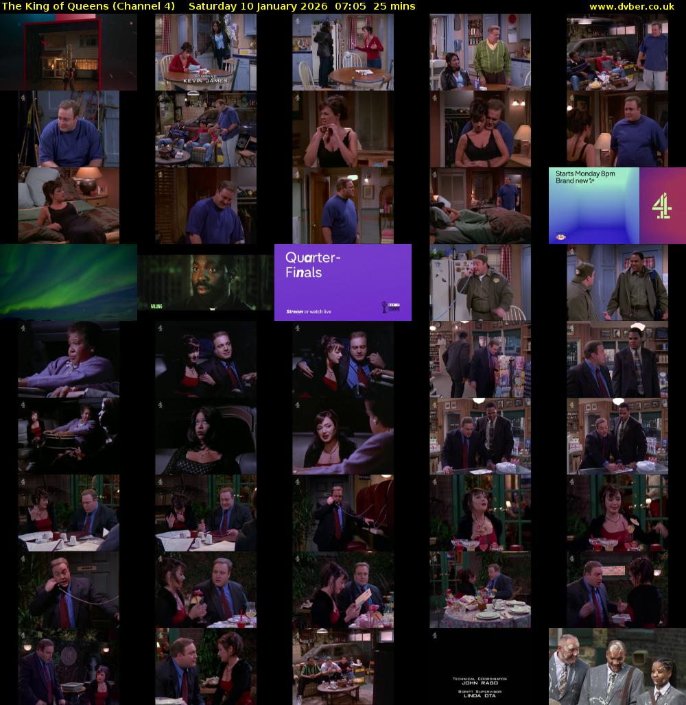 The King of Queens (Channel 4) Saturday 10 January 2026 07:05 - 07:30