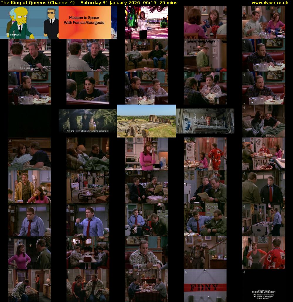 The King of Queens (Channel 4) Saturday 31 January 2026 06:15 - 06:40