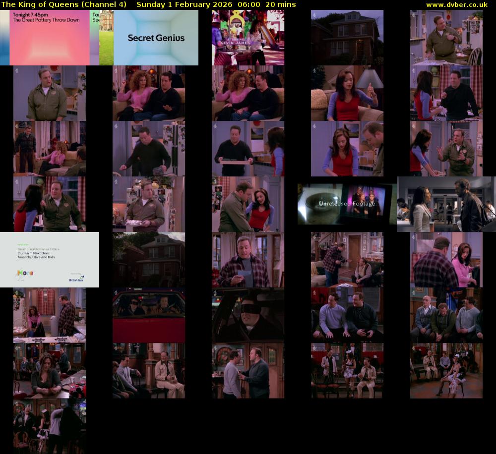 The King of Queens (Channel 4) Sunday 1 February 2026 06:00 - 06:20
