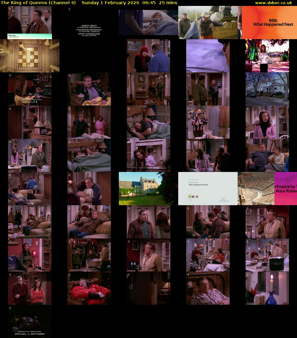 The King of Queens (Channel 4) Sunday 1 February 2026 06:45 - 07:10