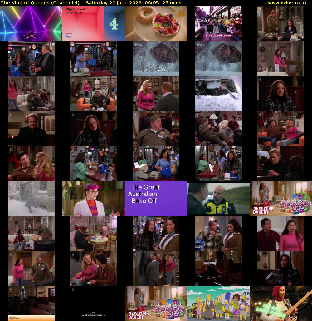 The King of Queens (Channel 4) Saturday 20 June 2026 06:05 - 06:30