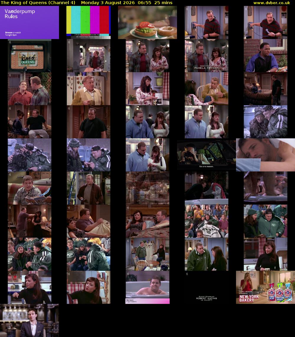 The King of Queens (Channel 4) Monday 3 August 2026 06:55 - 07:20