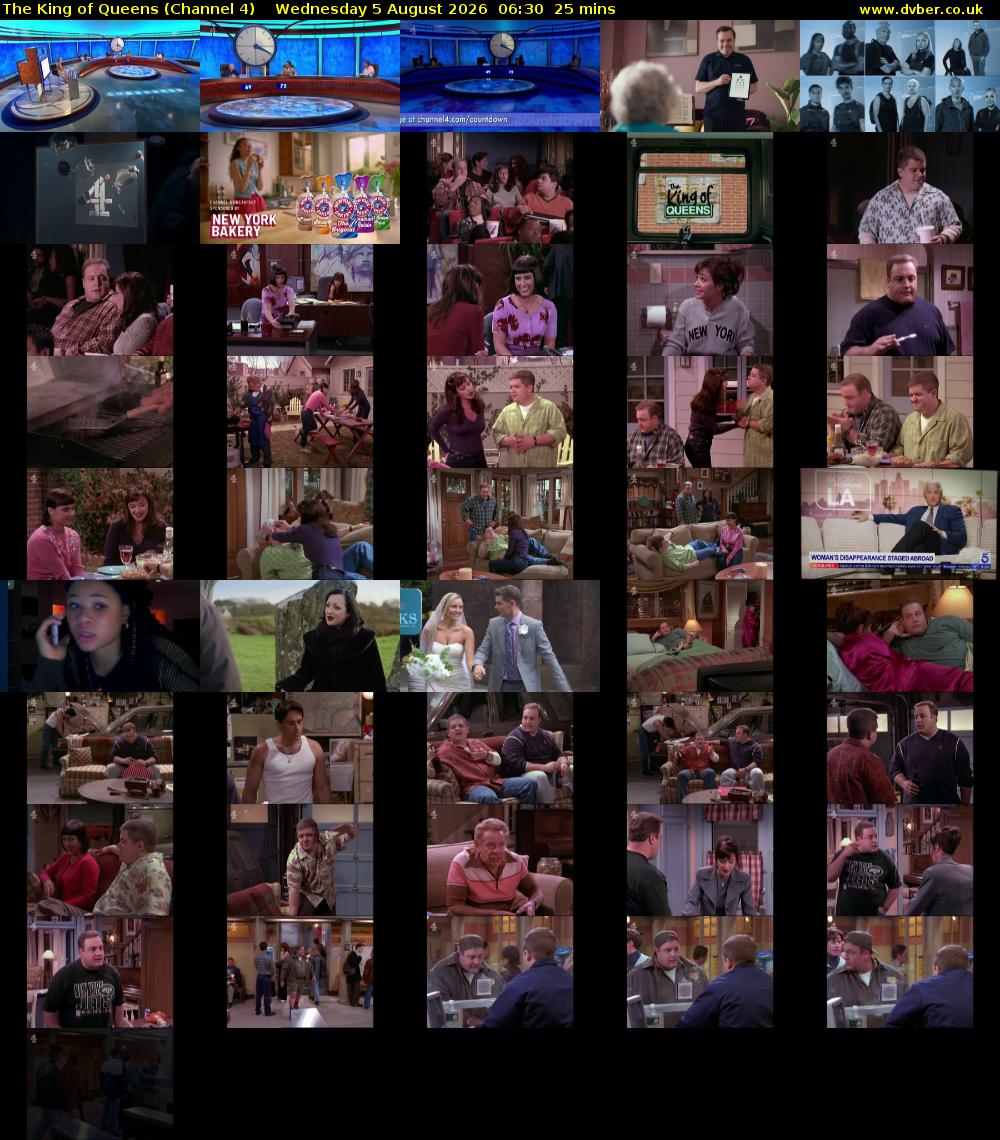 The King of Queens (Channel 4) Wednesday 5 August 2026 06:30 - 06:55