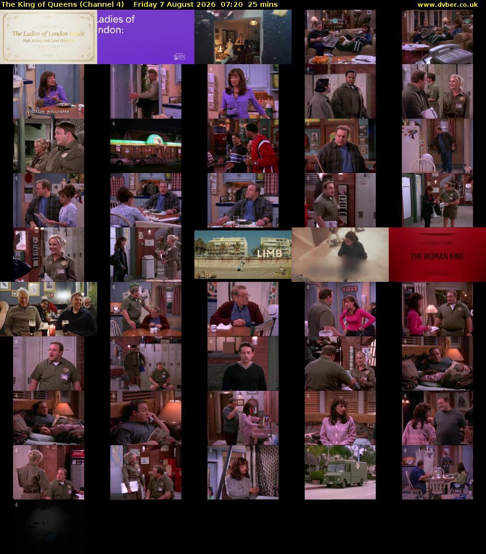 The King of Queens (Channel 4) Friday 7 August 2026 07:20 - 07:45