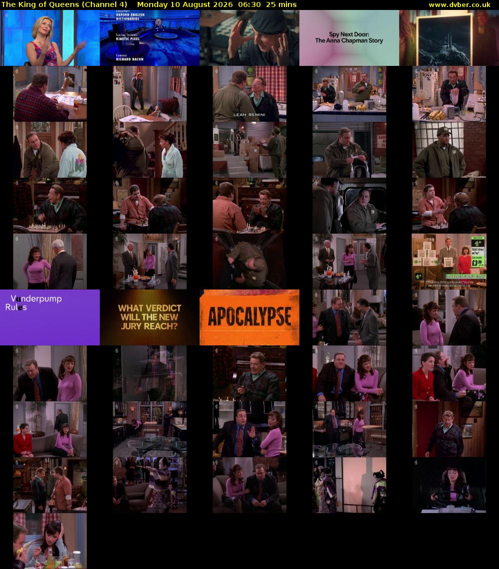 The King of Queens (Channel 4) Monday 10 August 2026 06:30 - 06:55