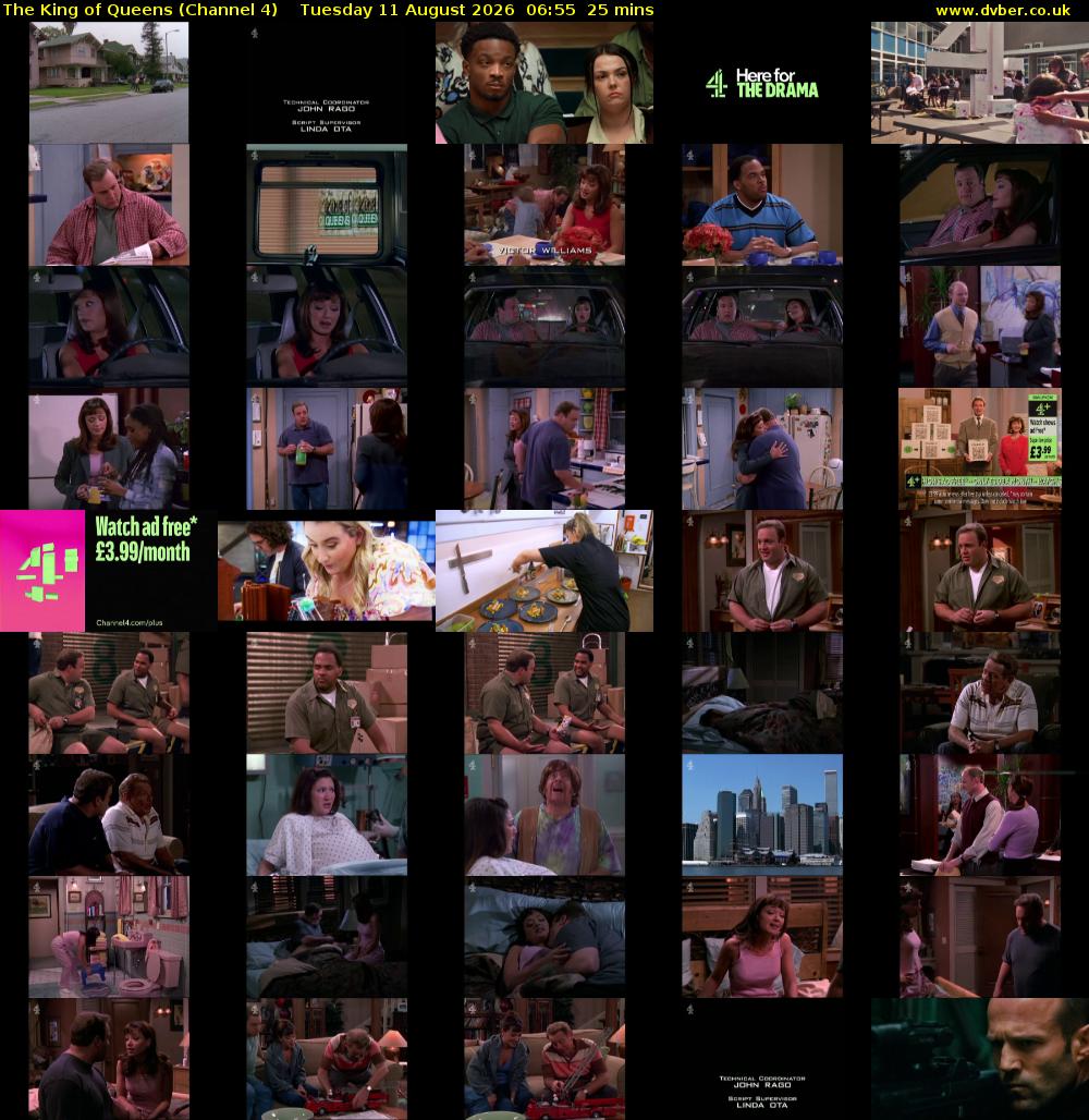 The King of Queens (Channel 4) Tuesday 11 August 2026 06:55 - 07:20