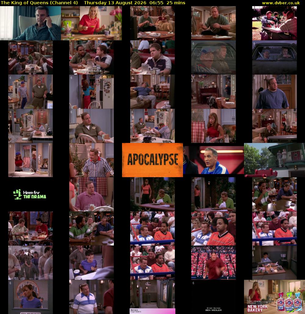 The King of Queens (Channel 4) Thursday 13 August 2026 06:55 - 07:20