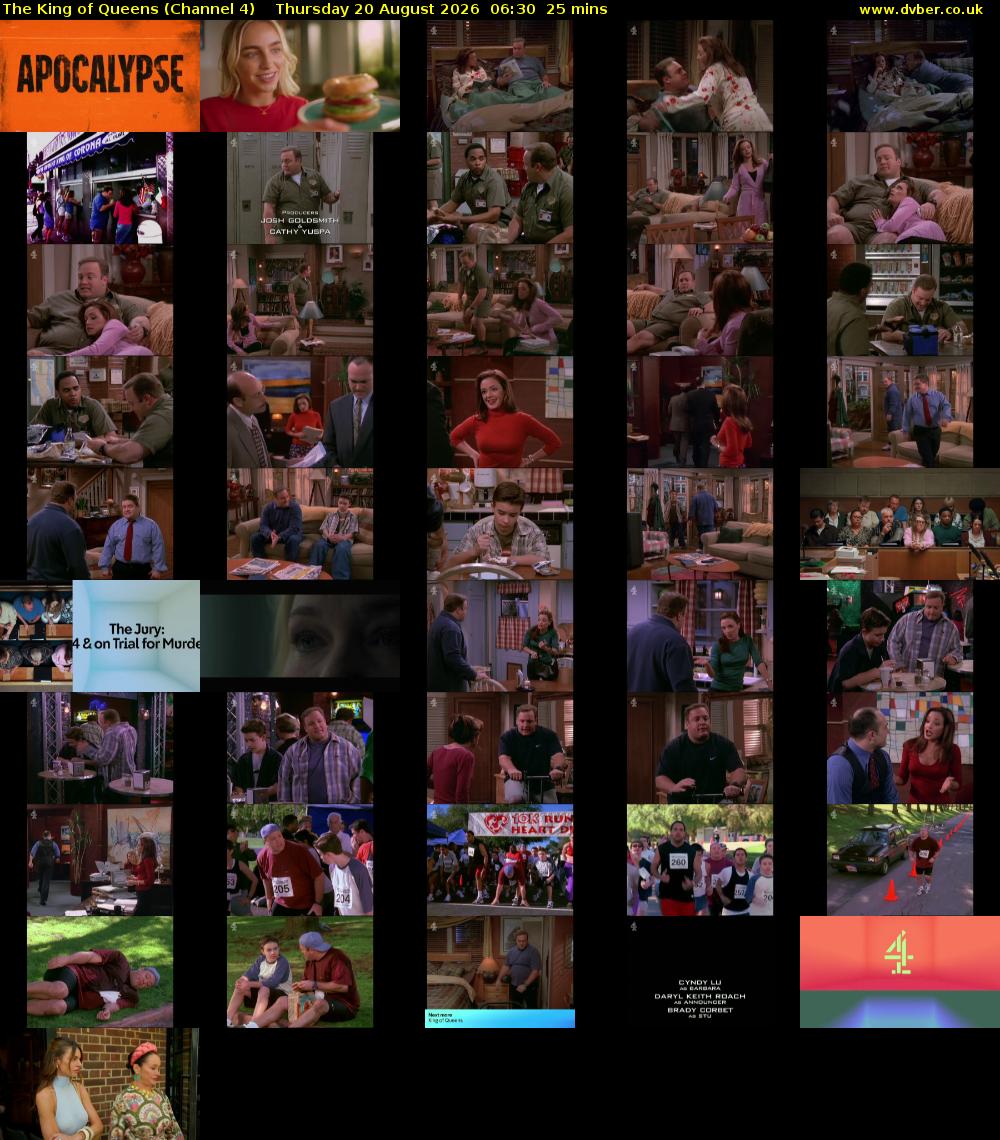 The King of Queens (Channel 4) Thursday 20 August 2026 06:30 - 06:55