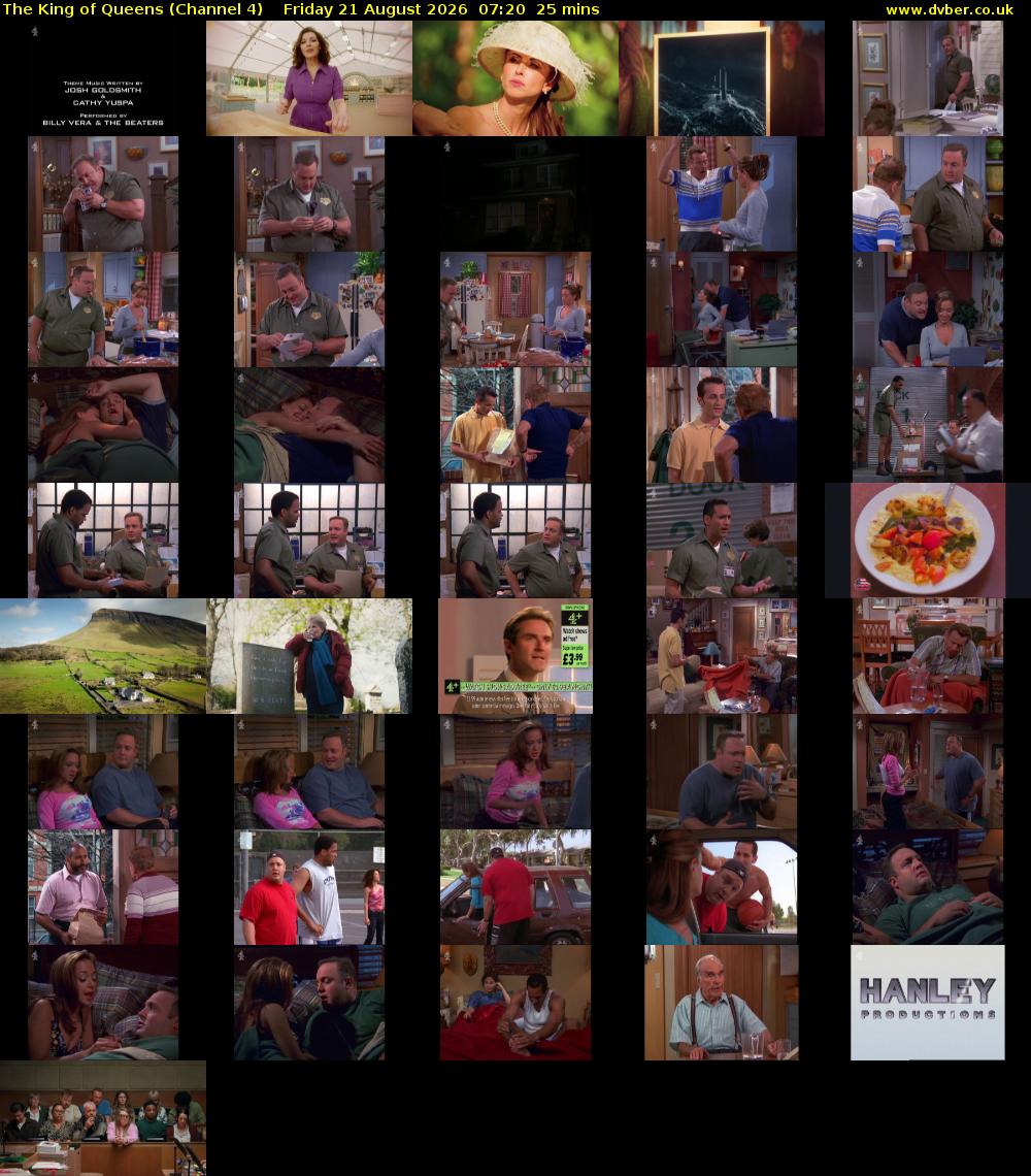 The King of Queens (Channel 4) Friday 21 August 2026 07:20 - 07:45