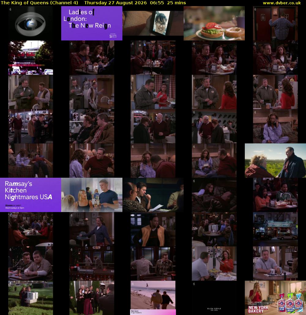 The King of Queens (Channel 4) Thursday 27 August 2026 06:55 - 07:20