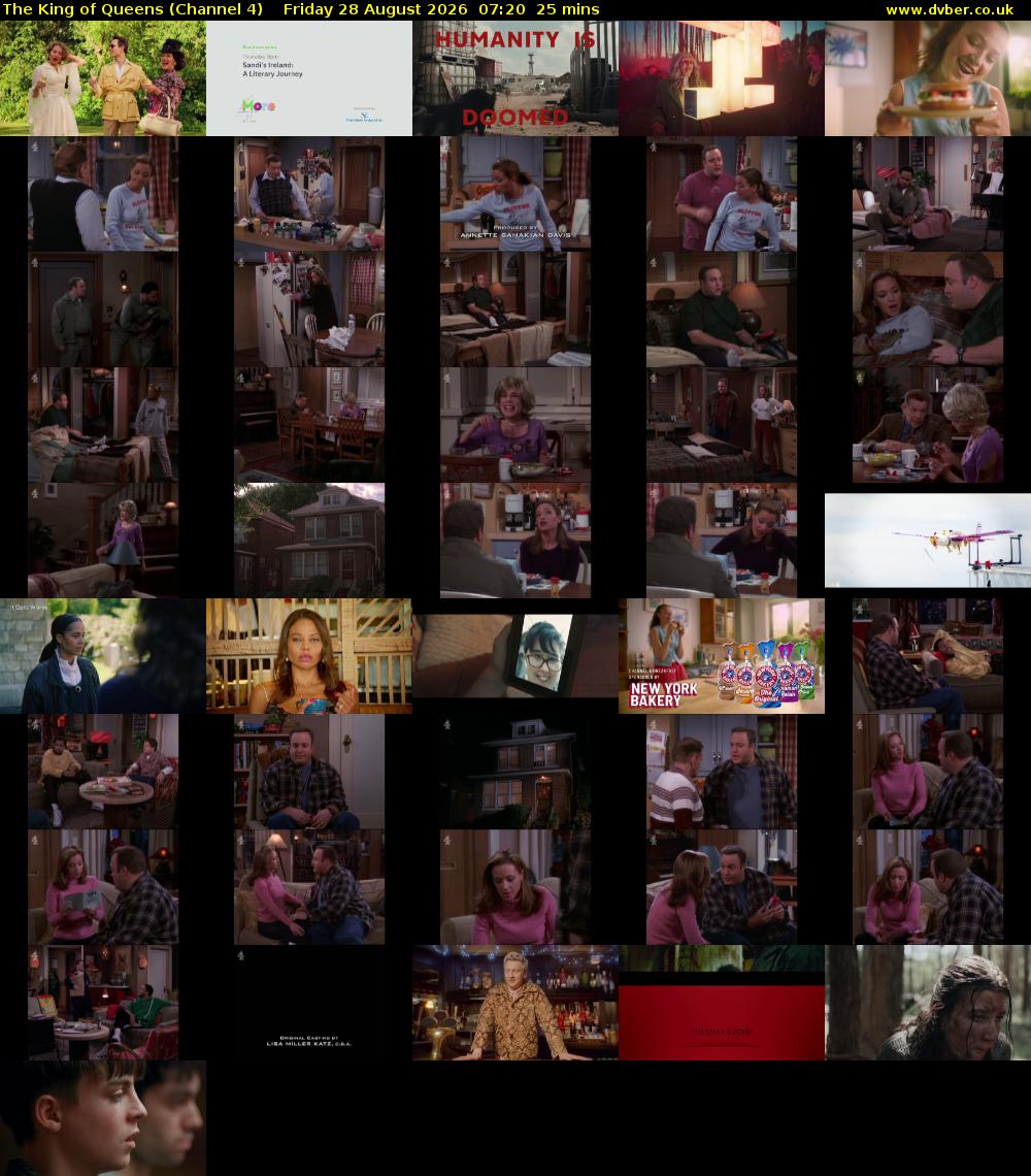 The King of Queens (Channel 4) Friday 28 August 2026 07:20 - 07:45