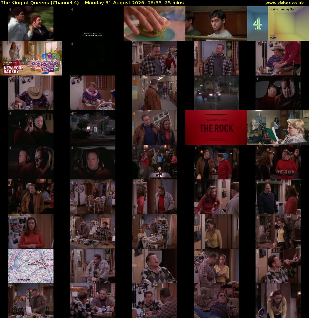 The King of Queens (Channel 4) Monday 31 August 2026 06:55 - 07:20