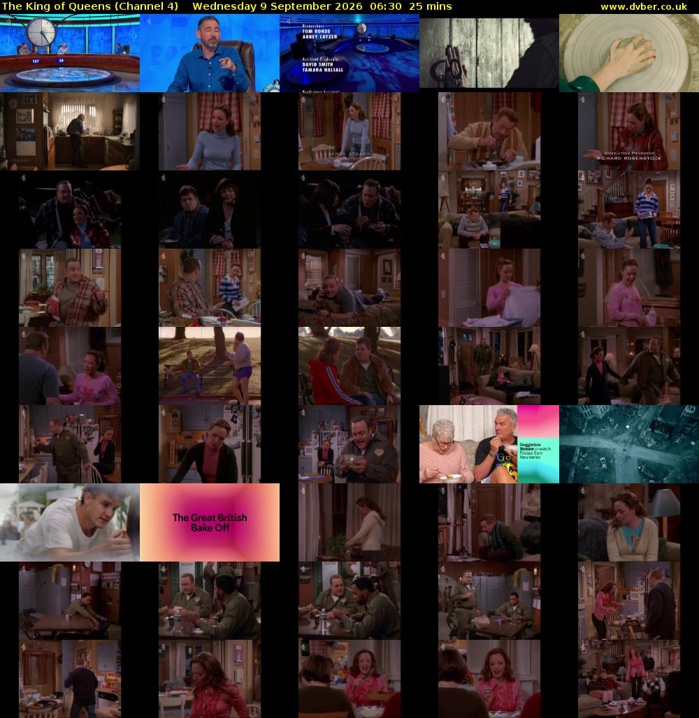 The King of Queens (Channel 4) Wednesday 9 September 2026 06:30 - 06:55
