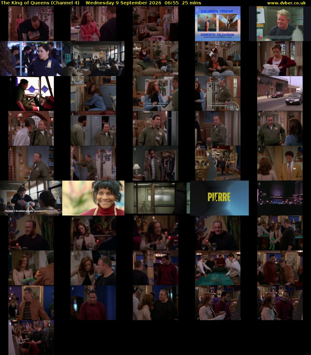 The King of Queens (Channel 4) Wednesday 9 September 2026 06:55 - 07:20