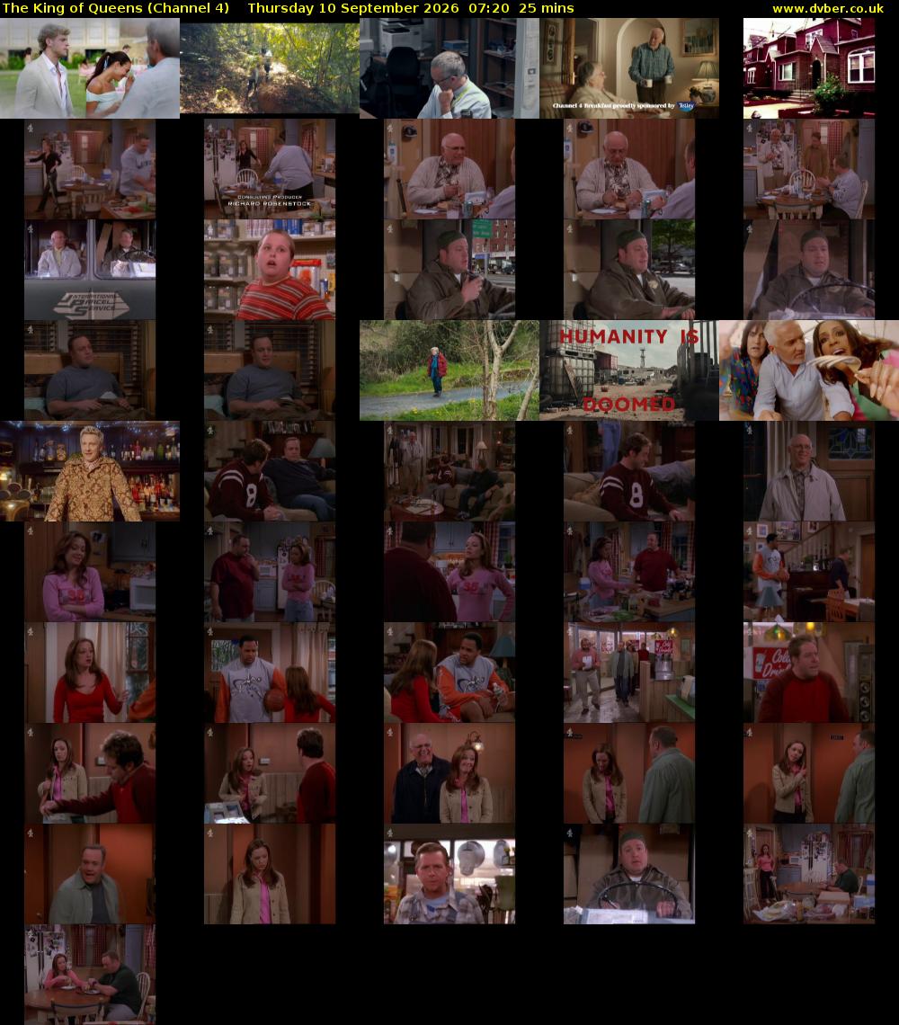 The King of Queens (Channel 4) Thursday 10 September 2026 07:20 - 07:45