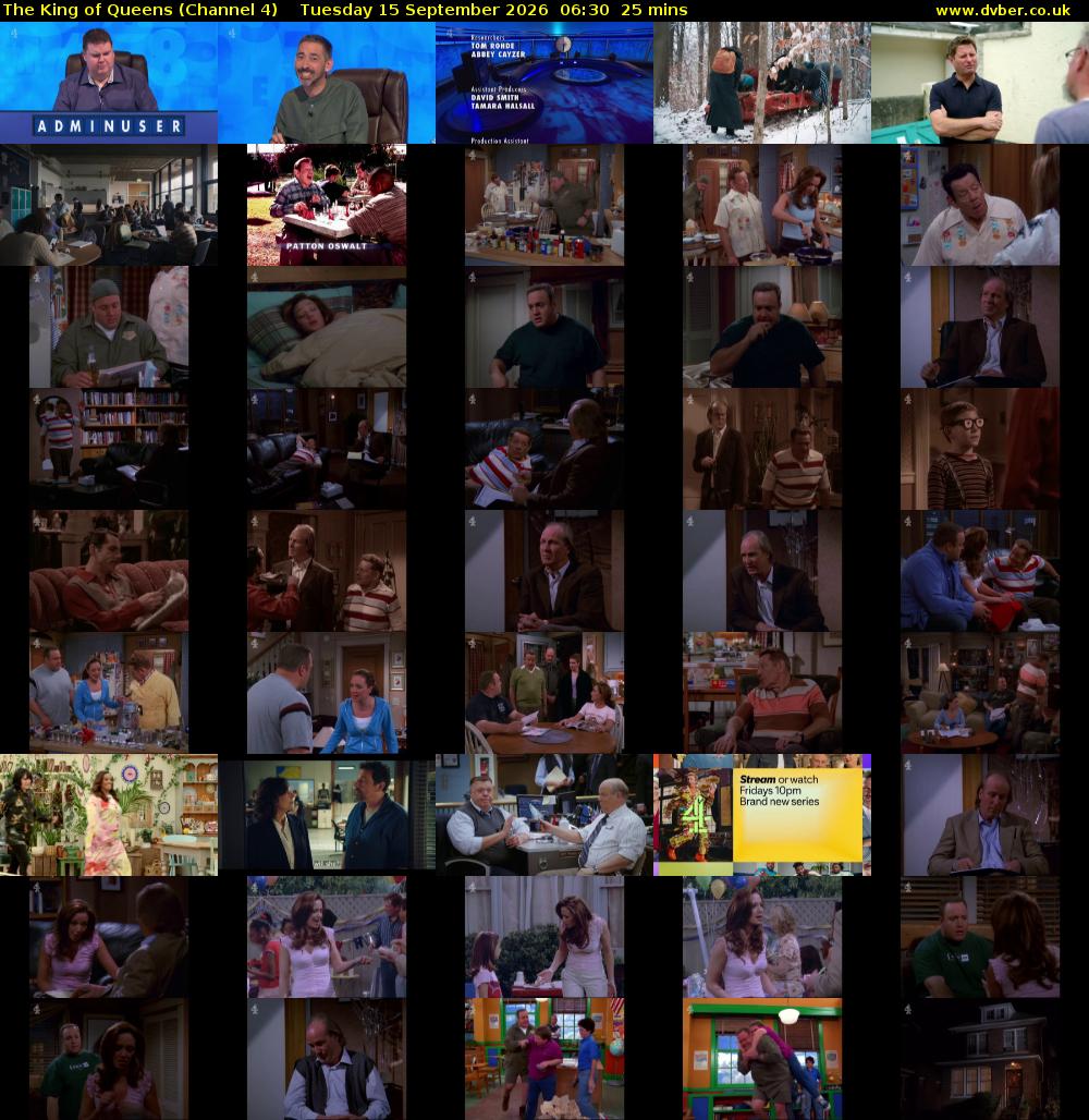 The King of Queens (Channel 4) Tuesday 15 September 2026 06:30 - 06:55