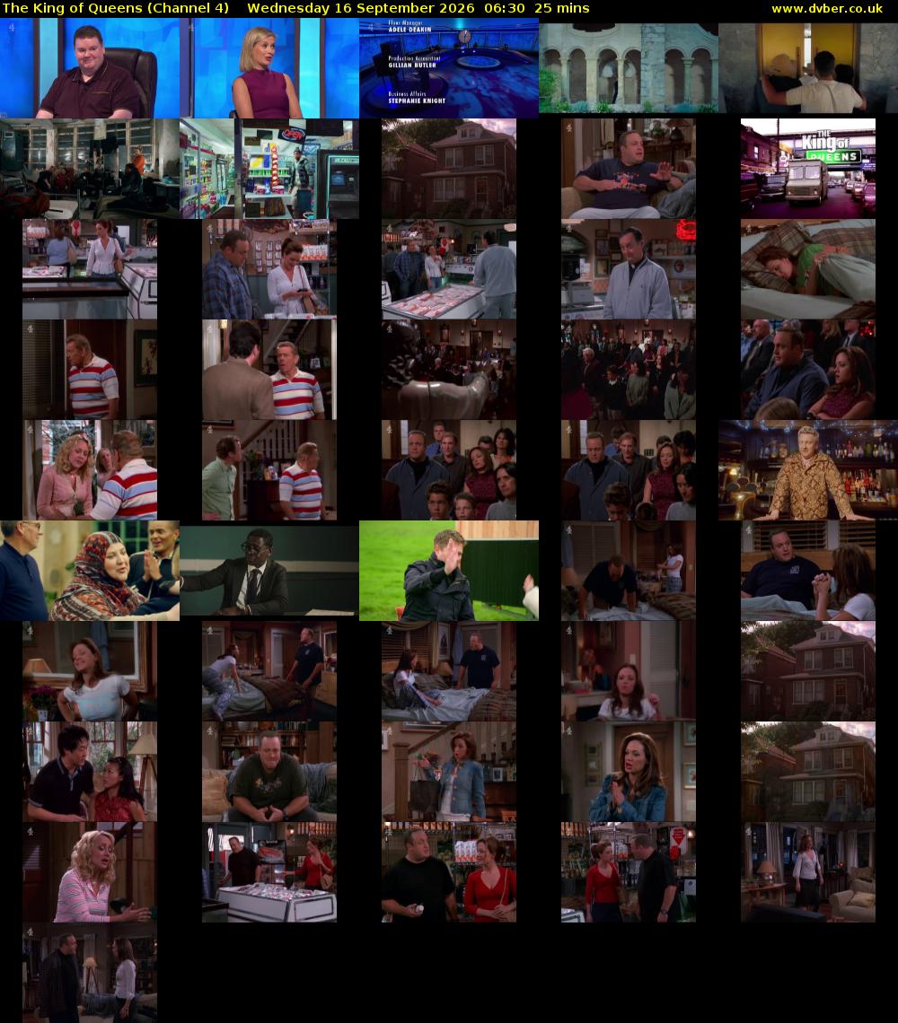 The King of Queens (Channel 4) Wednesday 16 September 2026 06:30 - 06:55