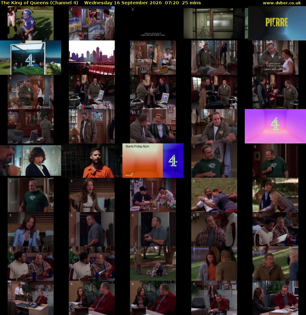 The King of Queens (Channel 4) Wednesday 16 September 2026 07:20 - 07:45