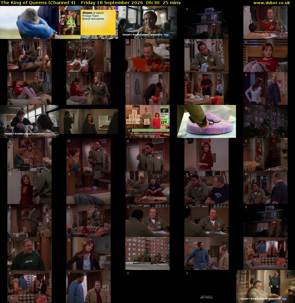 The King of Queens (Channel 4) Friday 18 September 2026 06:30 - 06:55