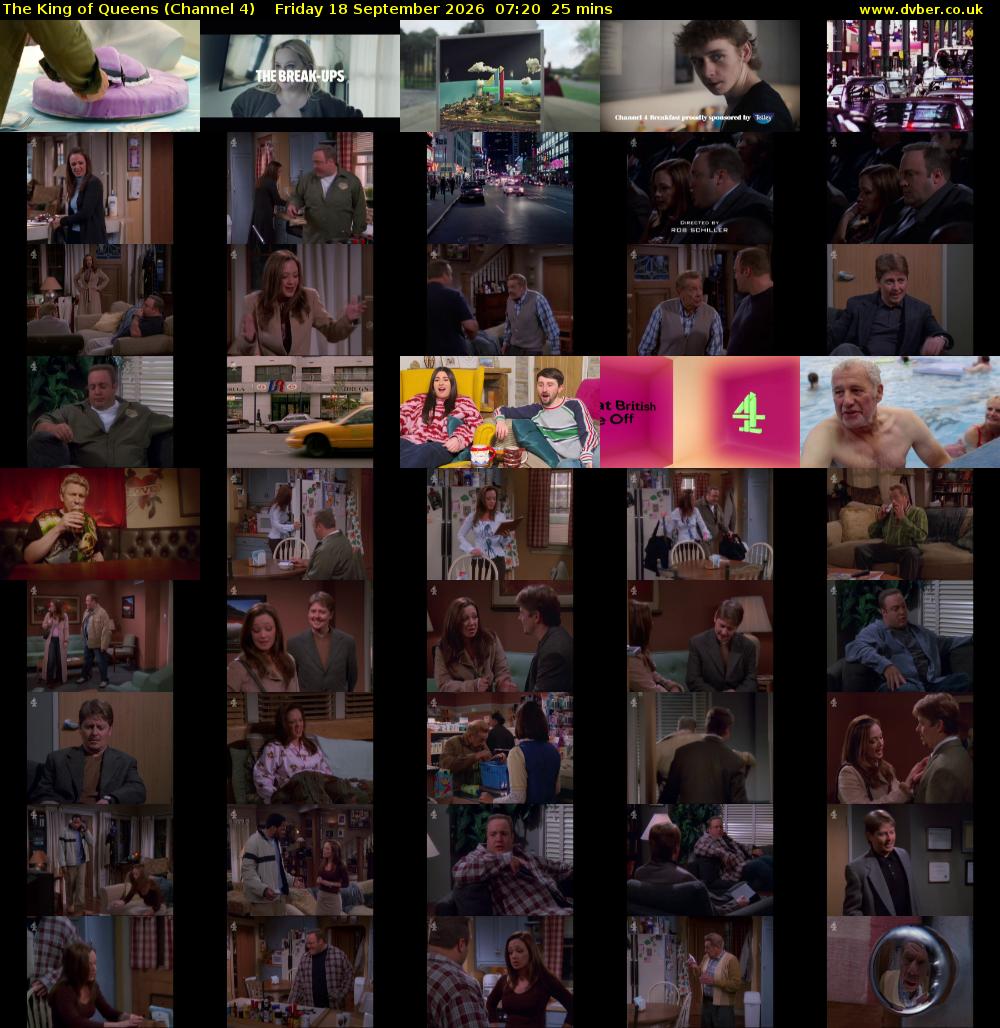 The King of Queens (Channel 4) Friday 18 September 2026 07:20 - 07:45