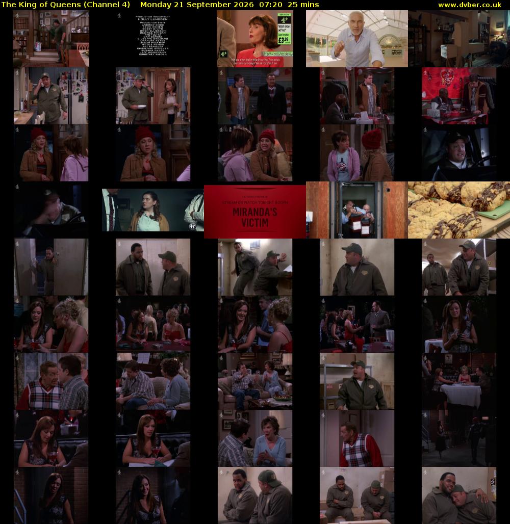 The King of Queens (Channel 4) Monday 21 September 2026 07:20 - 07:45