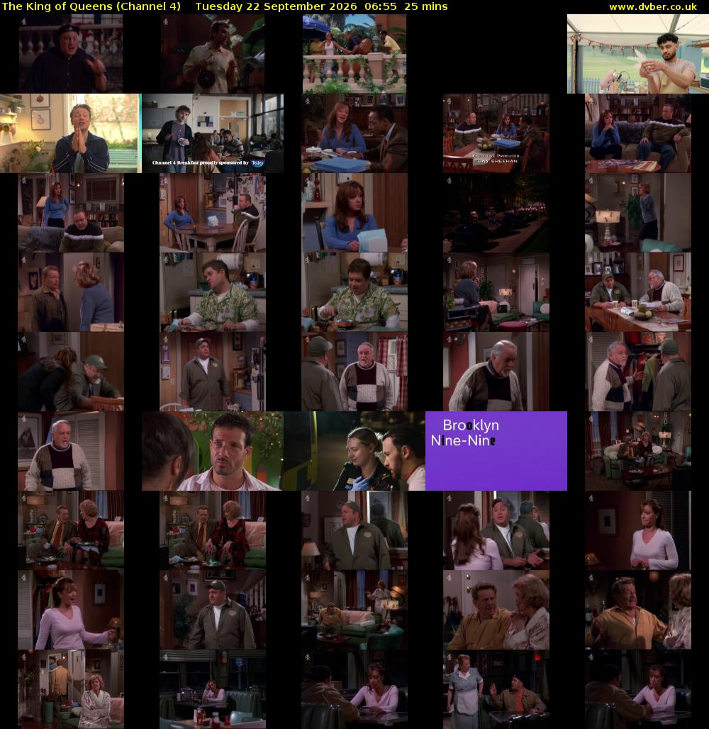 The King of Queens (Channel 4) Tuesday 22 September 2026 06:55 - 07:20
