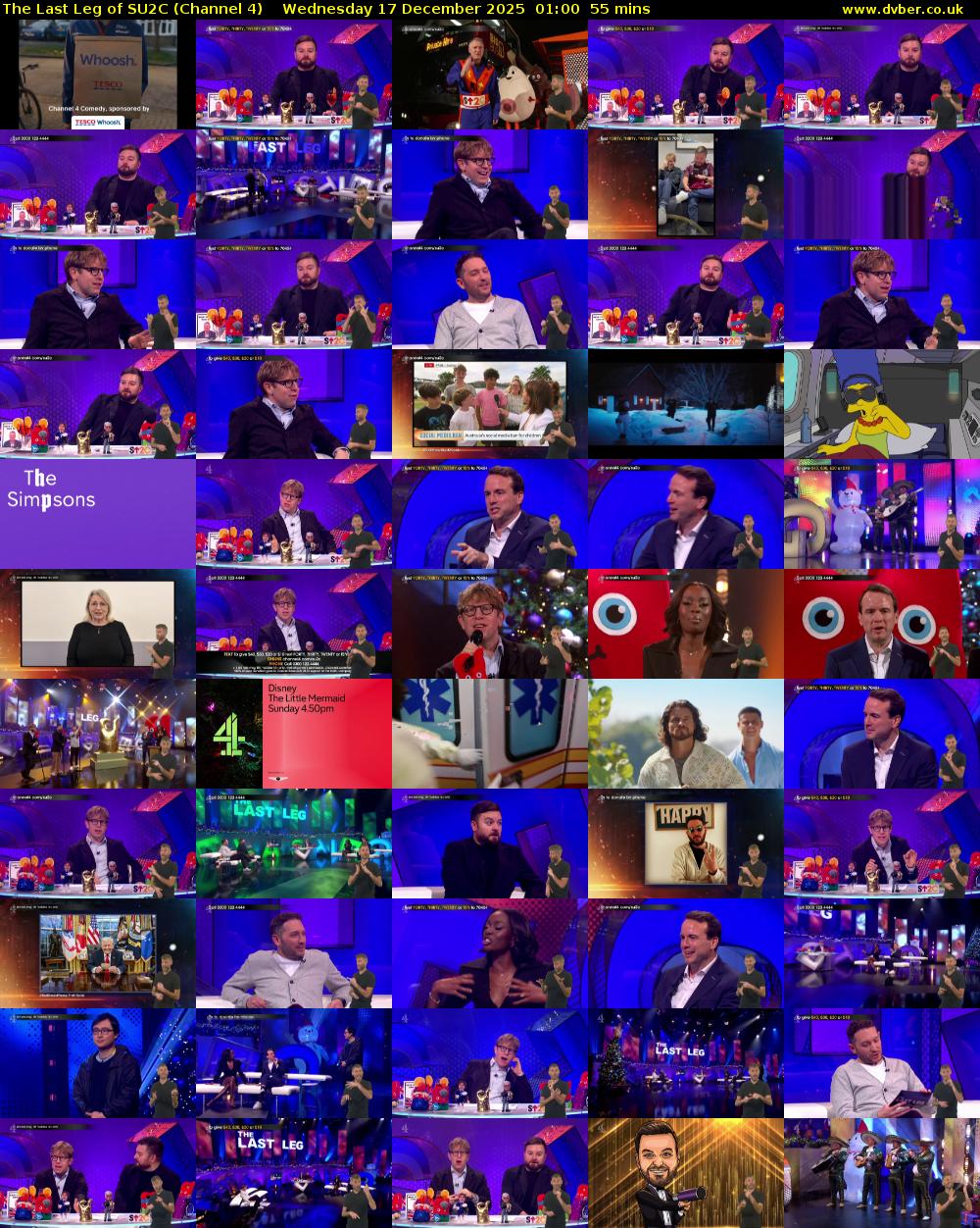 The Last Leg of SU2C (Channel 4) Wednesday 17 December 2025 01:00 - 01:55