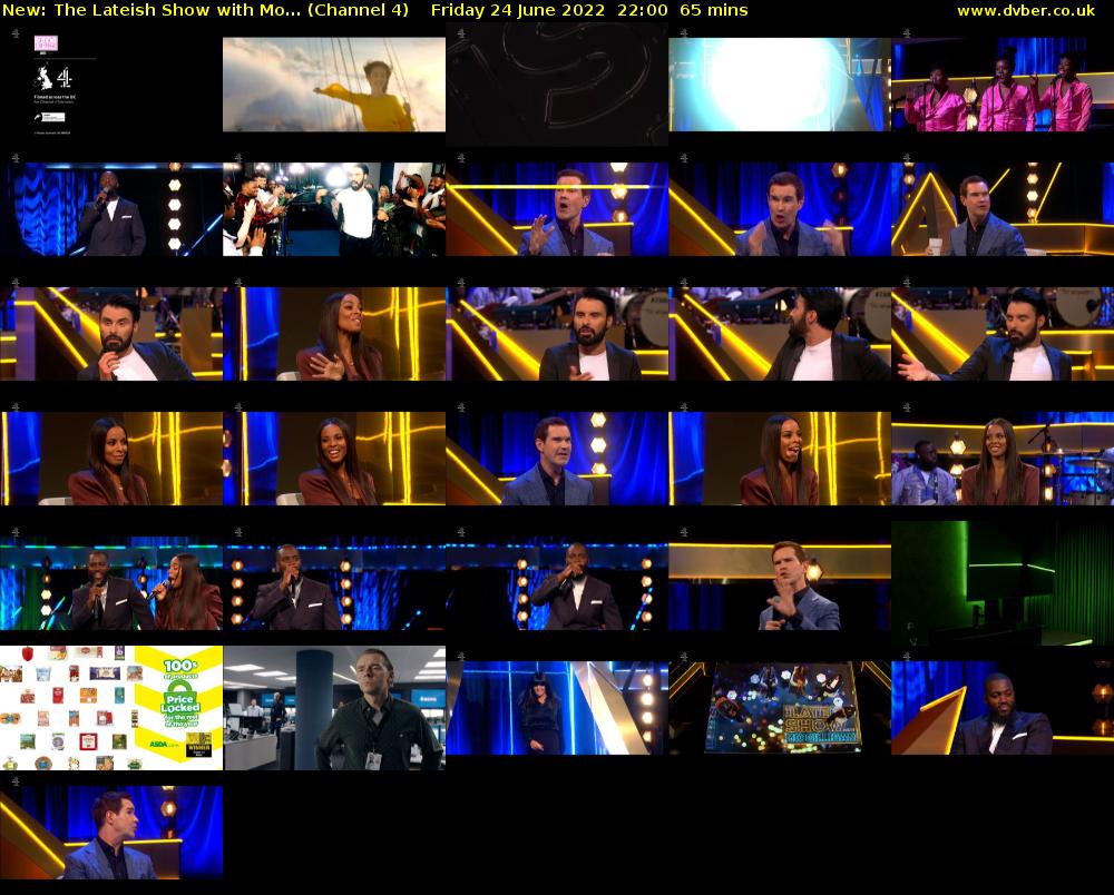 The Lateish Show with Mo... (Channel 4) Friday 24 June 2022 22:00 - 23:05