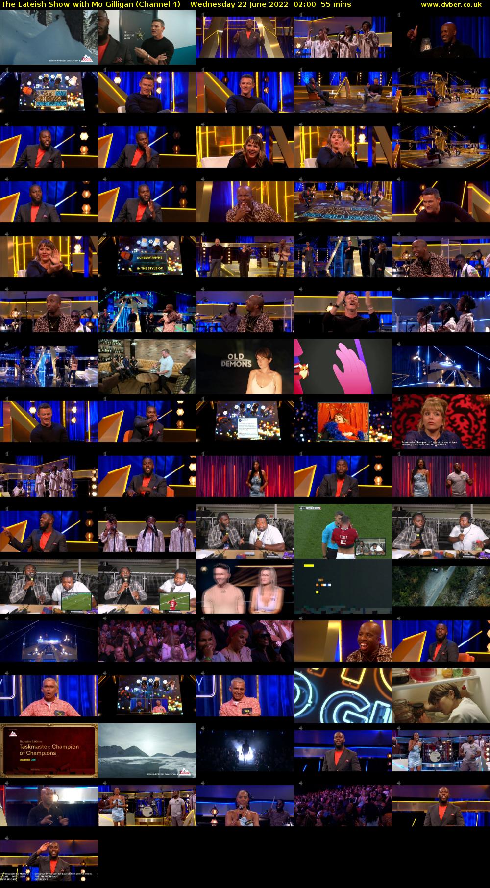 The Lateish Show with Mo Gilligan (Channel 4) Wednesday 22 June 2022 02:00 - 02:55