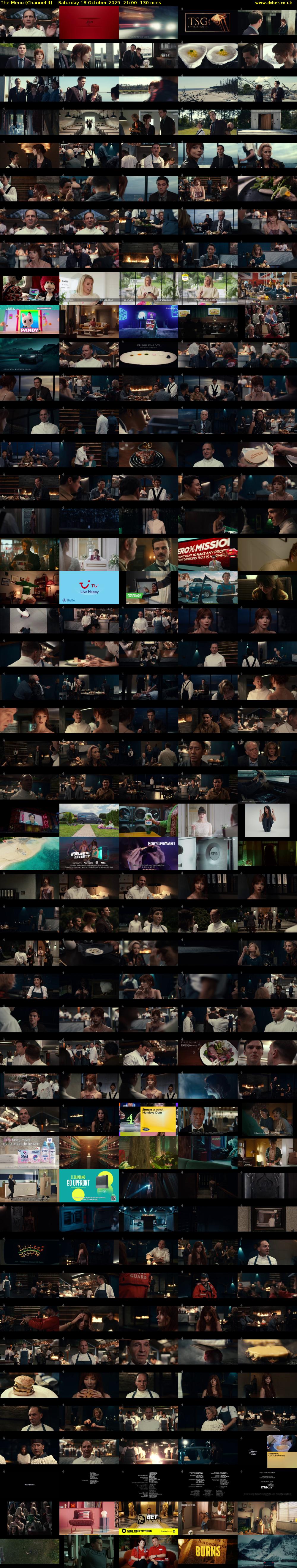 The Menu (Channel 4) Saturday 18 October 2025 21:00 - 23:10