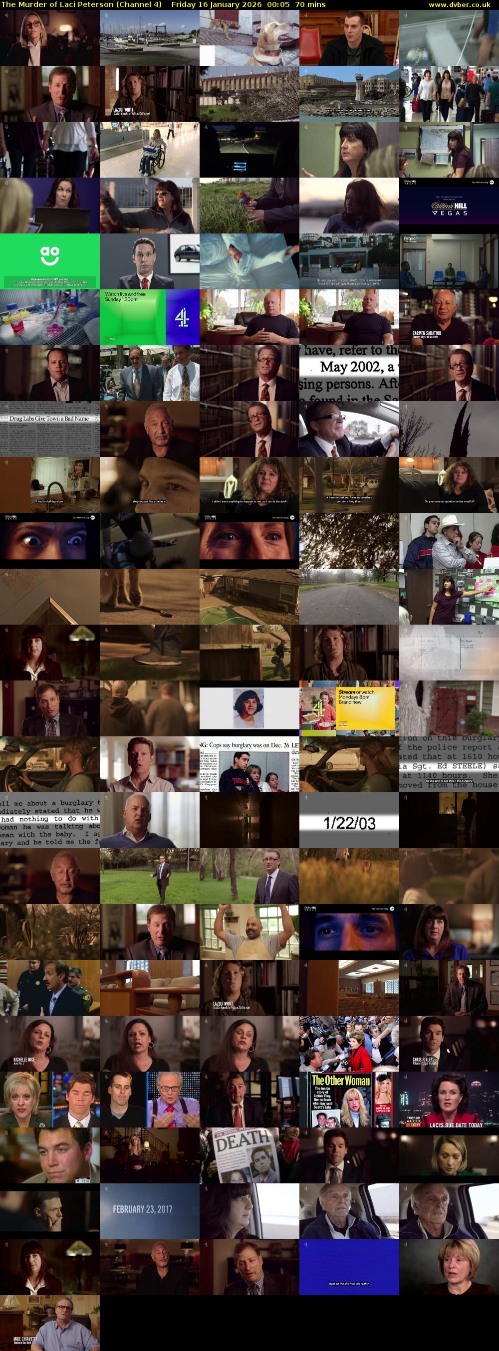 The Murder of Laci Peterson (Channel 4) Friday 16 January 2026 00:05 - 01:15