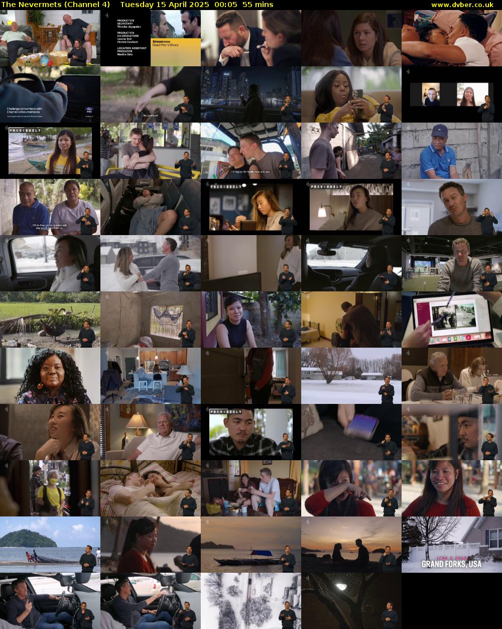 The Nevermets (Channel 4) Tuesday 15 April 2025 00:05 - 01:00