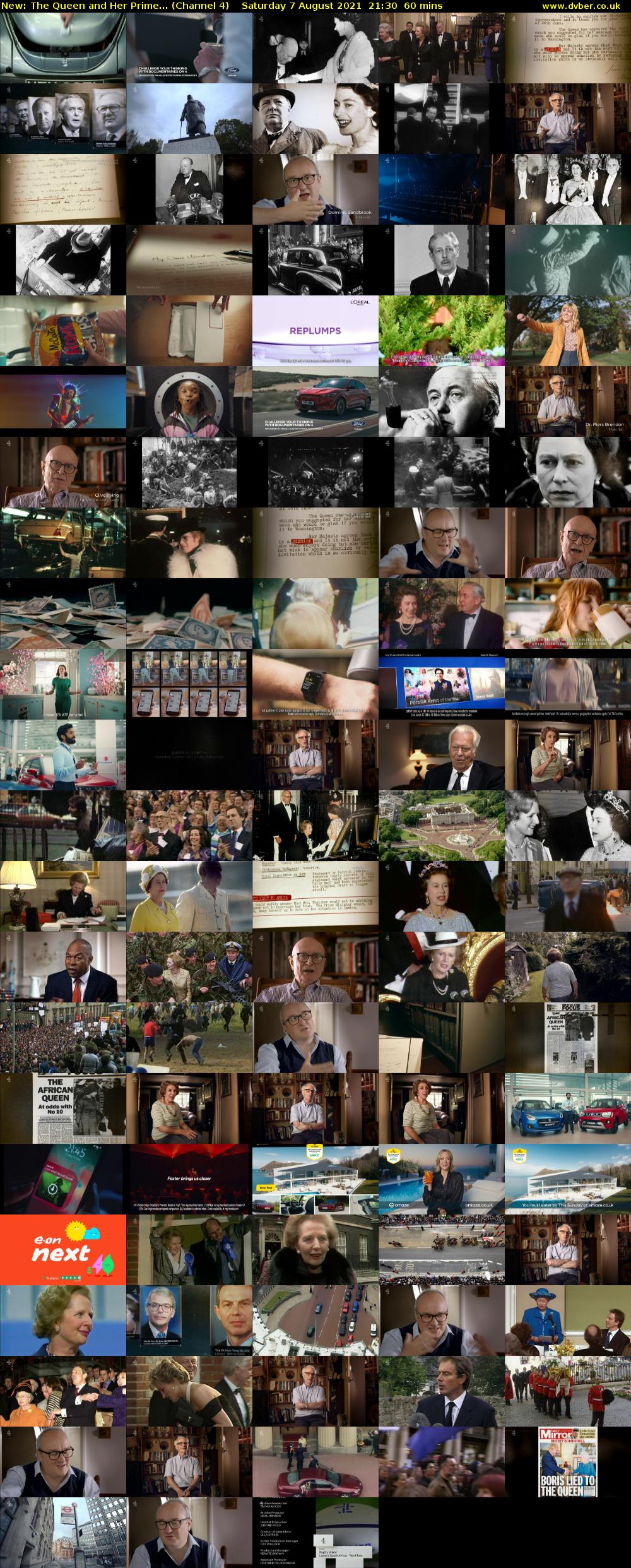 The Queen and Her Prime... (Channel 4) Saturday 7 August 2021 21:30 - 22:30