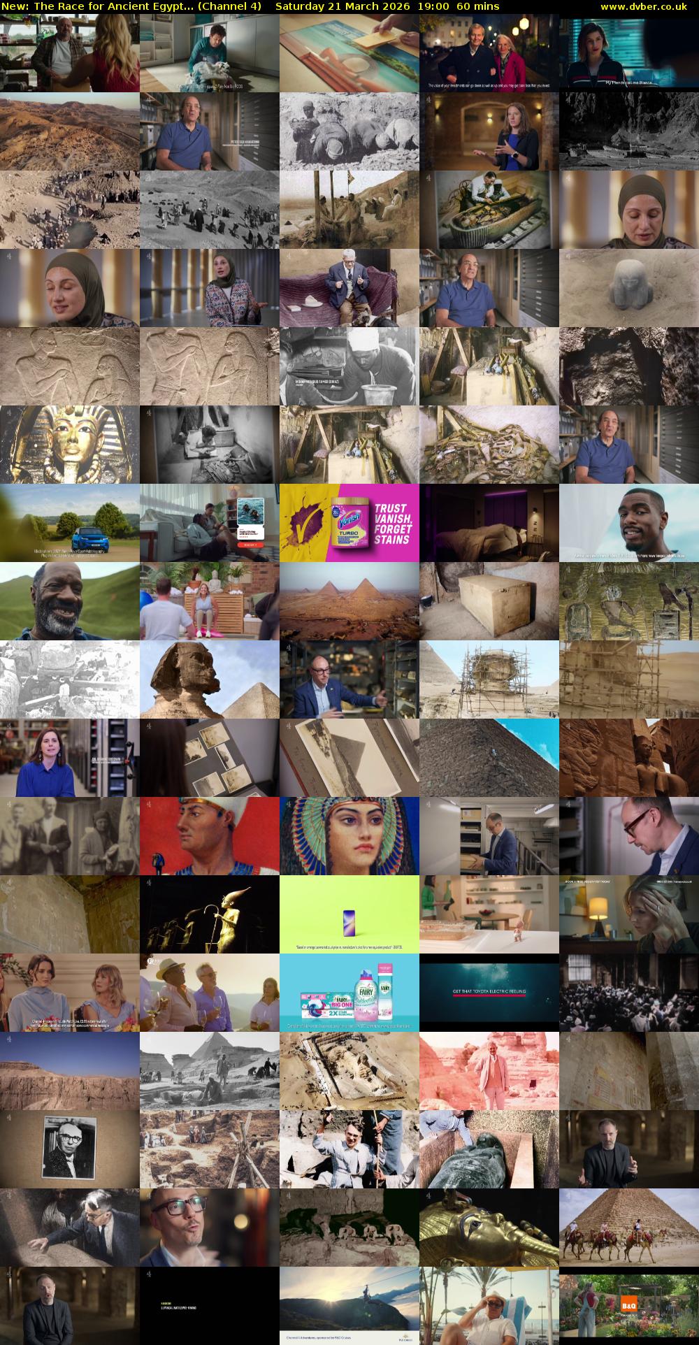 The Race for Ancient Egypt... (Channel 4) Saturday 21 March 2026 19:00 - 20:00