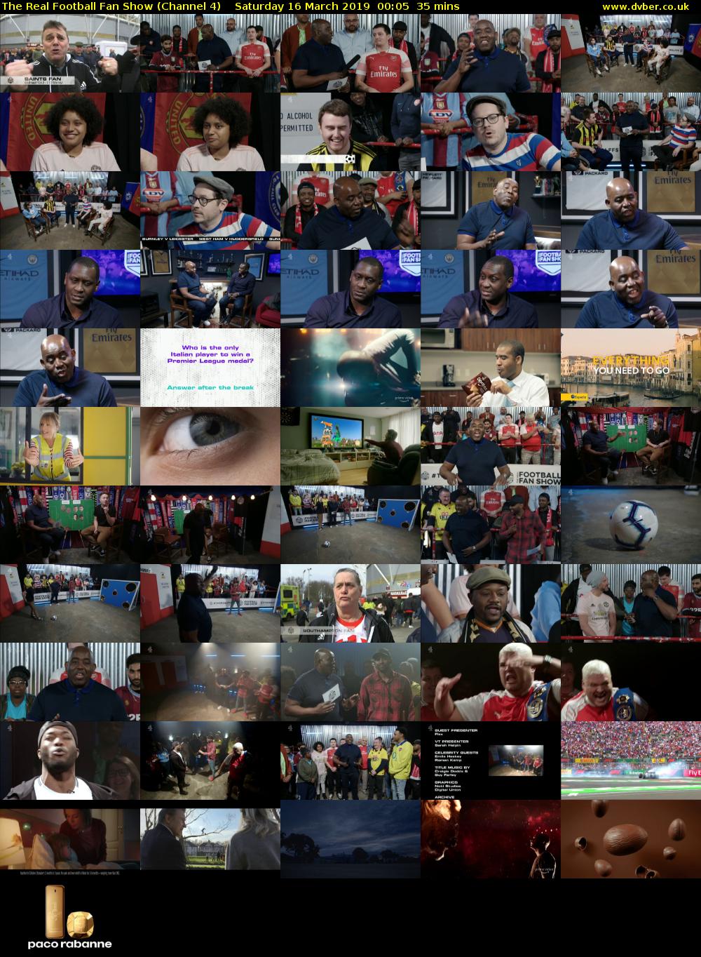The Real Football Fan Show (Channel 4) Saturday 16 March 2019 00:05 - 00:40