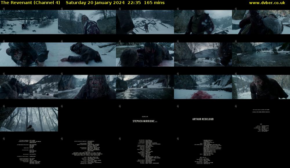 The Revenant (Channel 4) Saturday 20 January 2024 22:35 - 01:20