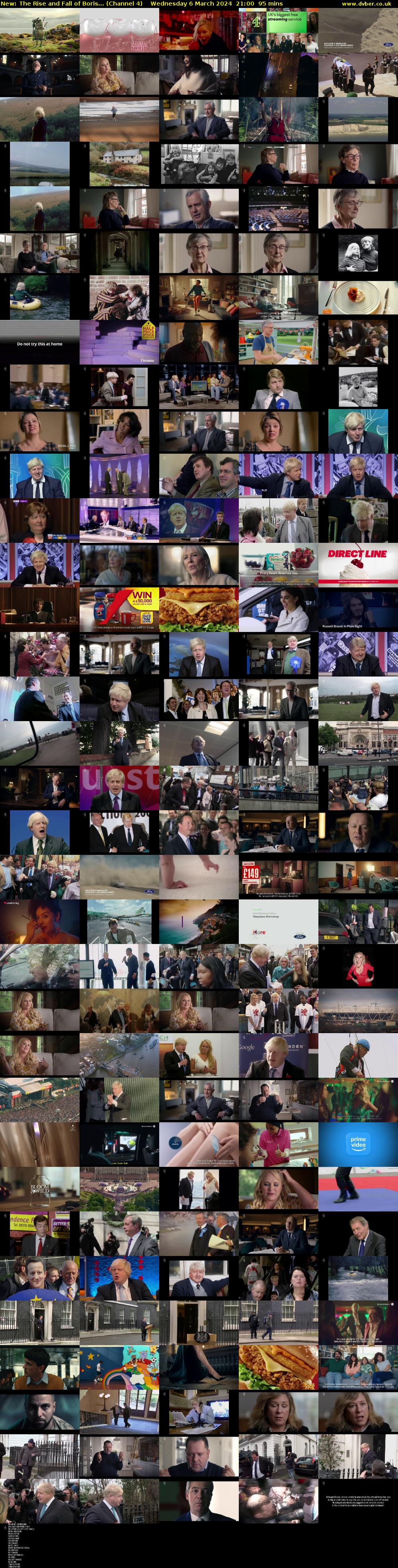 The Rise and Fall of Boris... (Channel 4) Wednesday 6 March 2024 21:00 - 22:35