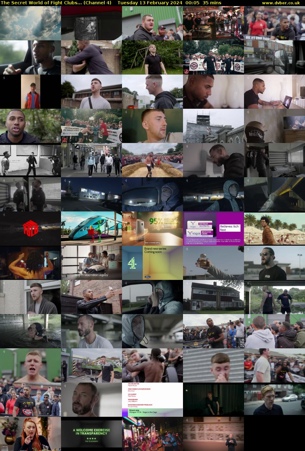 The Secret World of Fight Clubs... (Channel 4) Tuesday 13 February 2024 00:05 - 00:40