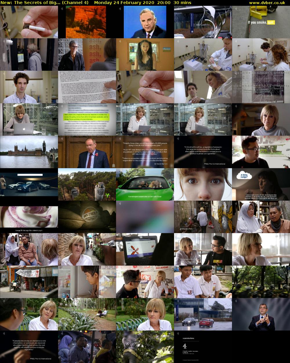 The Secrets of Big... (Channel 4) Monday 24 February 2020 20:00 - 20:30