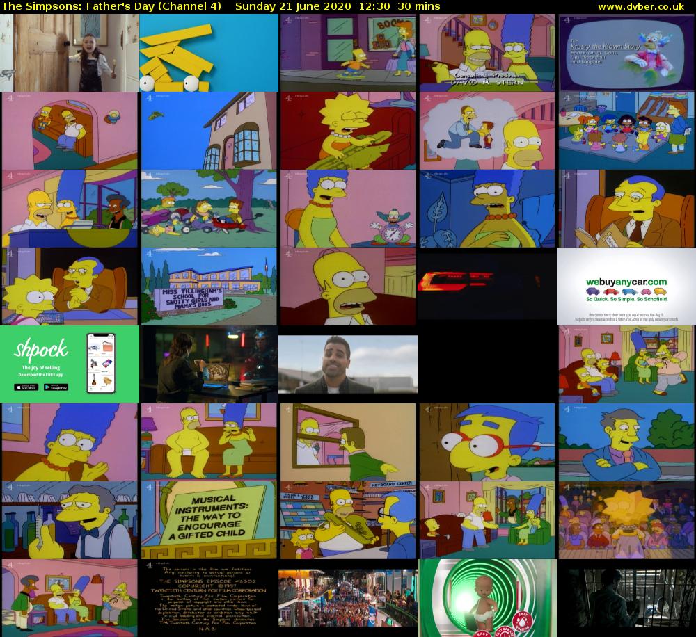 The Simpsons: Father's Day (Channel 4) Sunday 21 June 2020 12:30 - 13:00