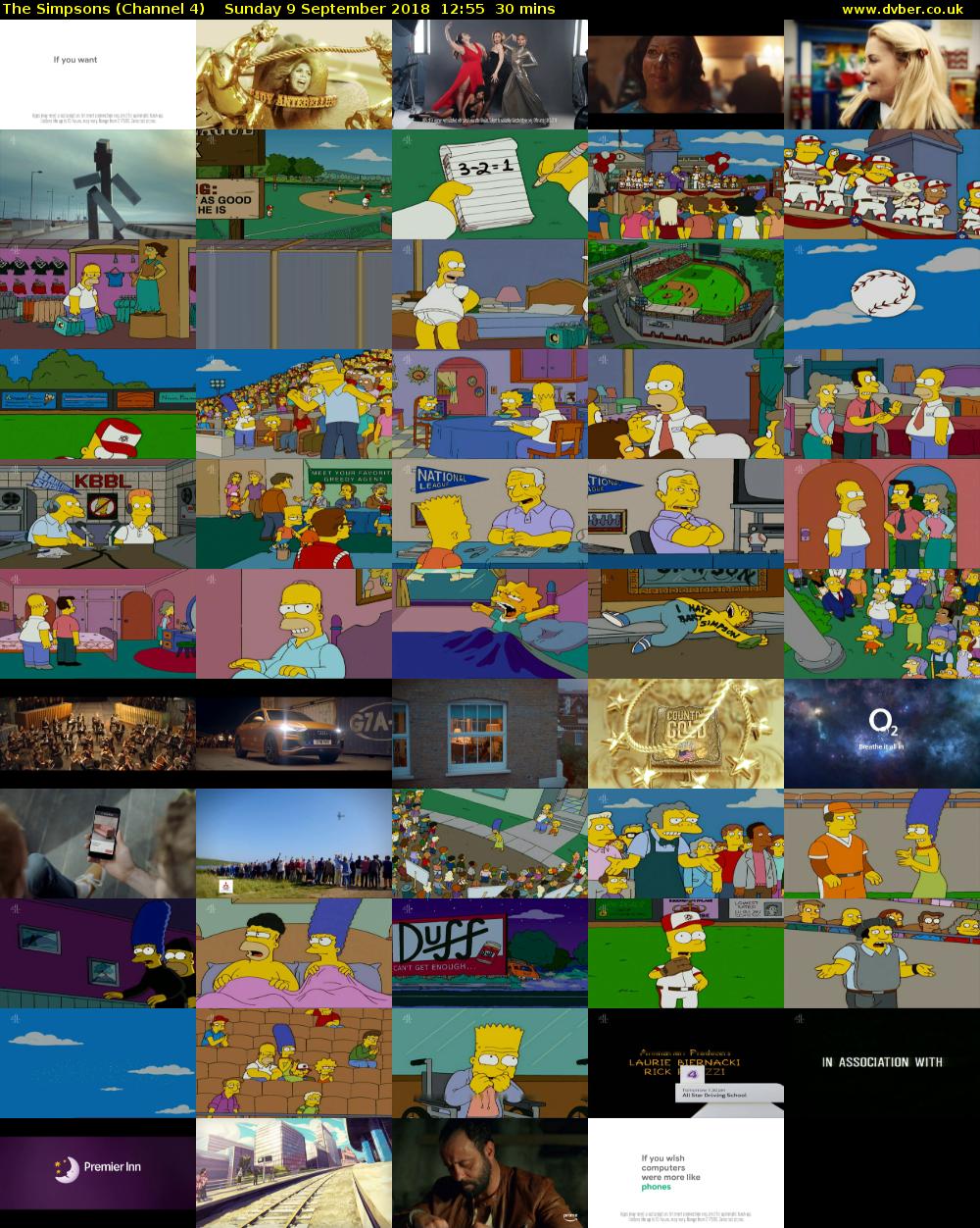 The Simpsons (Channel 4) Sunday 9 September 2018 12:55 - 13:25