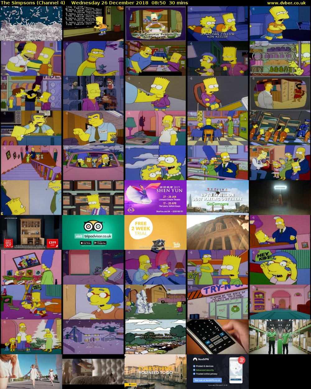 The Simpsons (Channel 4) Wednesday 26 December 2018 08:50 - 09:20