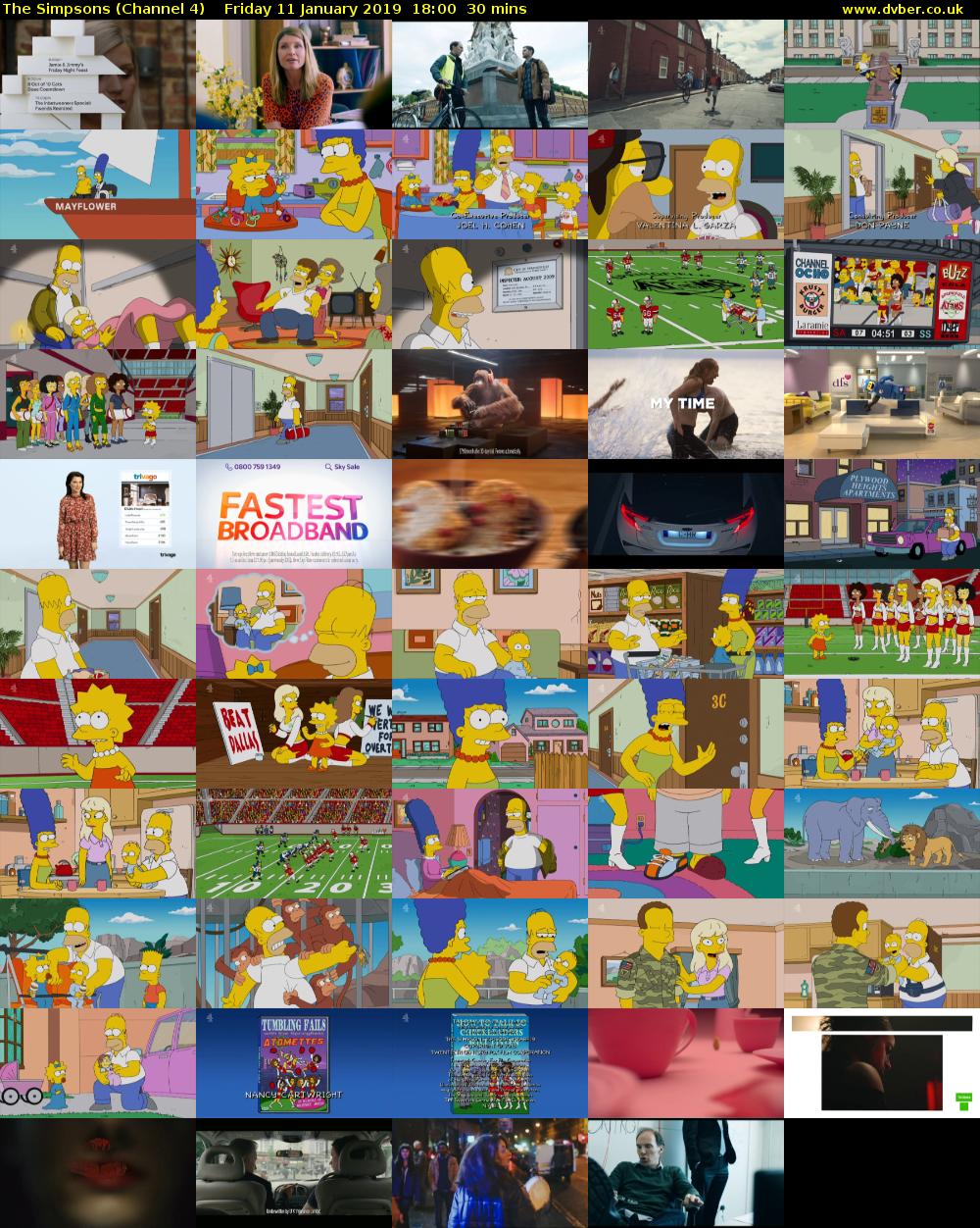 The Simpsons (Channel 4) Friday 11 January 2019 18:00 - 18:30