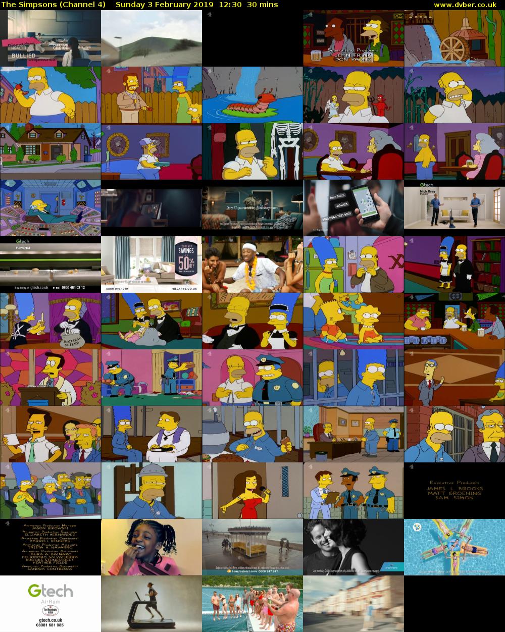 The Simpsons (Channel 4) Sunday 3 February 2019 12:30 - 13:00