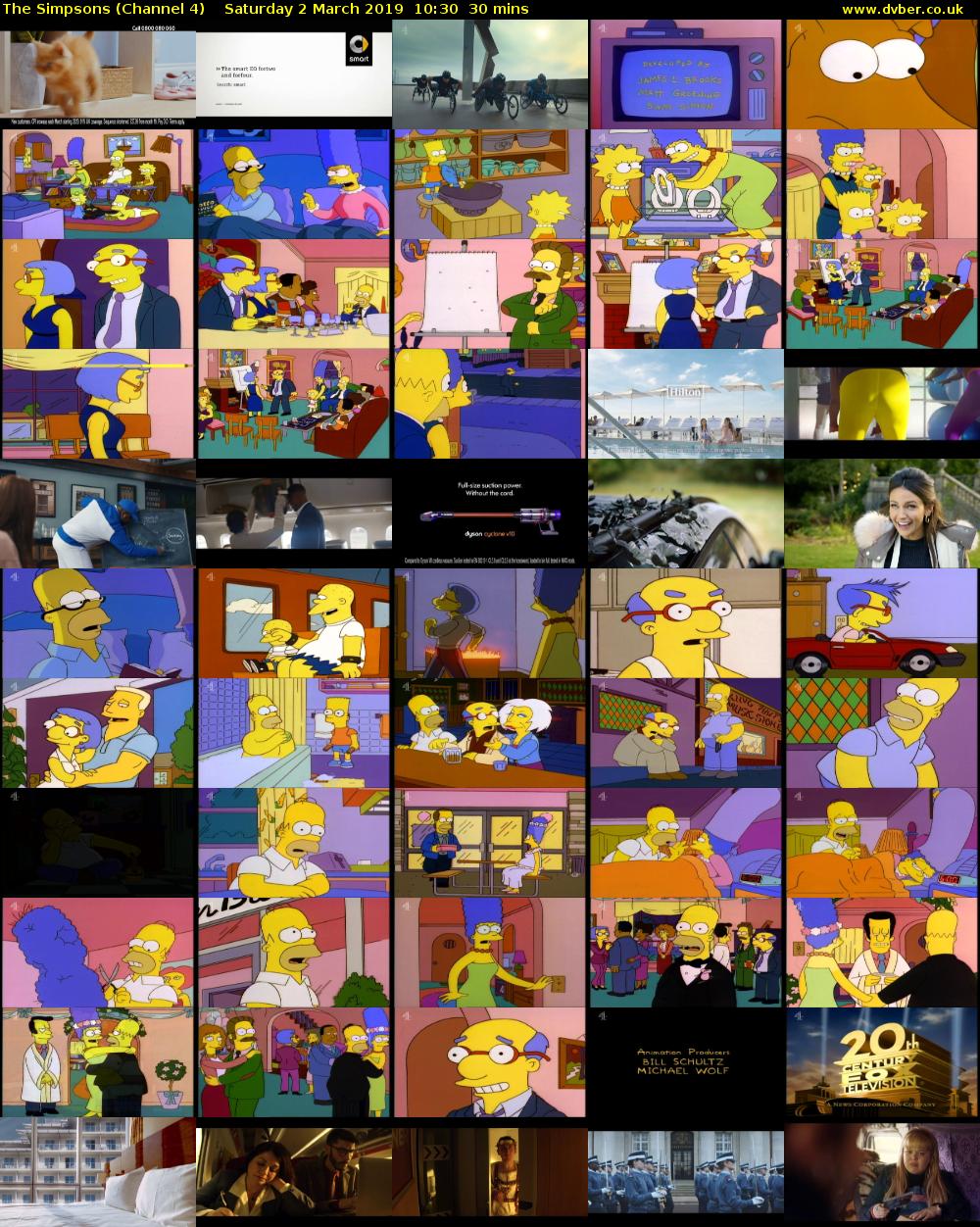 The Simpsons (Channel 4) Saturday 2 March 2019 10:30 - 11:00