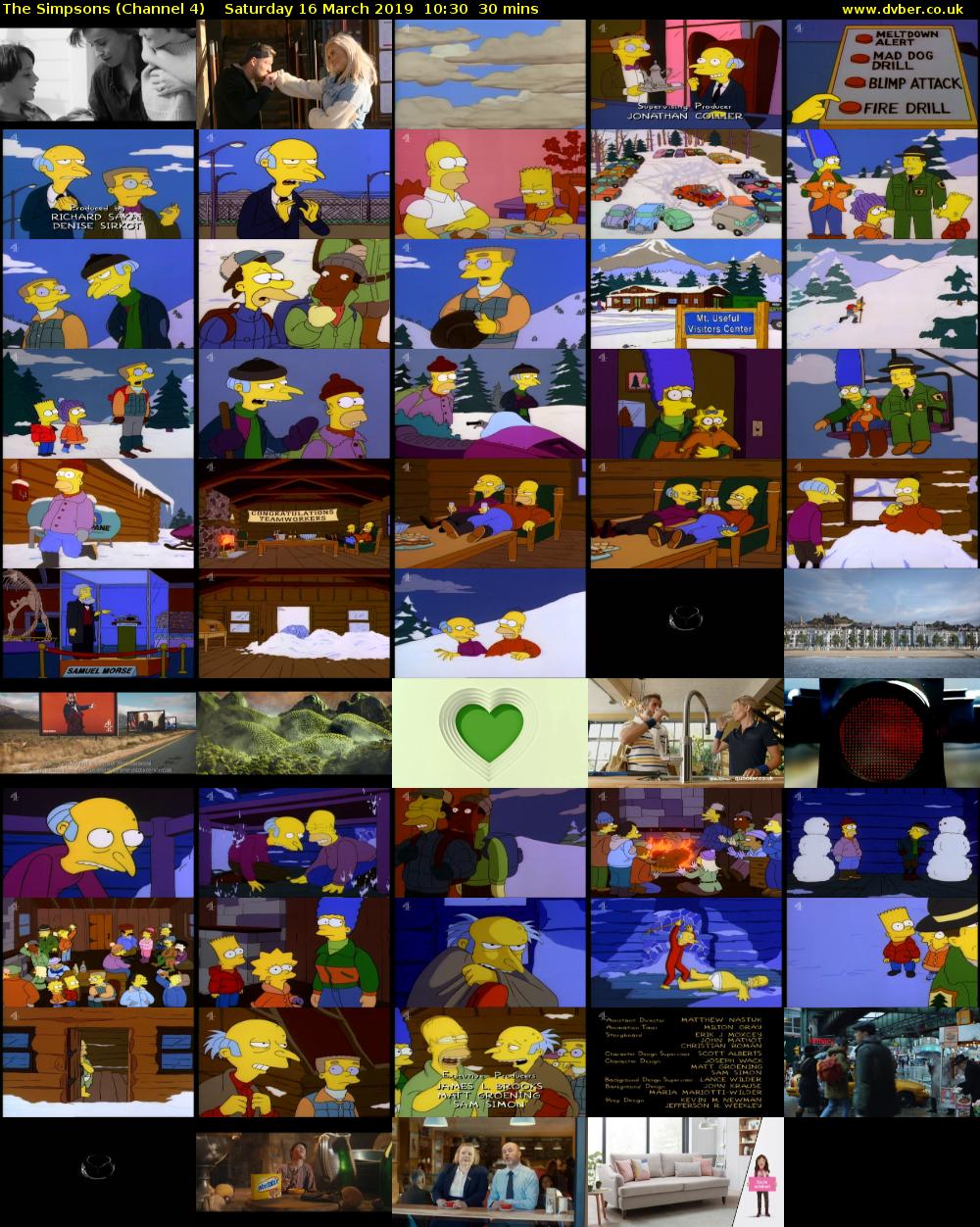 The Simpsons (Channel 4) Saturday 16 March 2019 10:30 - 11:00