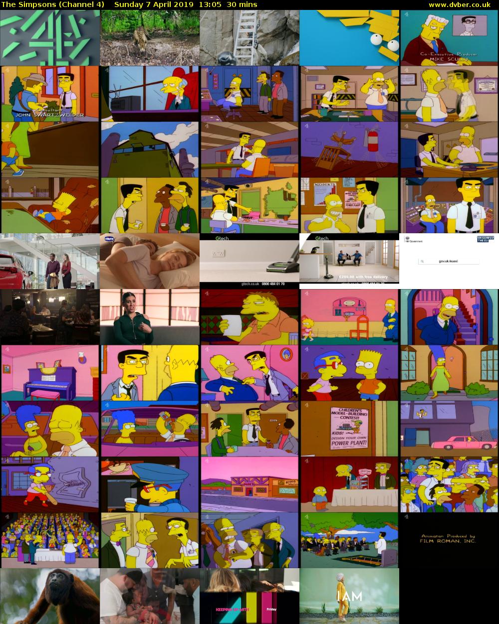 The Simpsons (Channel 4) Sunday 7 April 2019 13:05 - 13:35