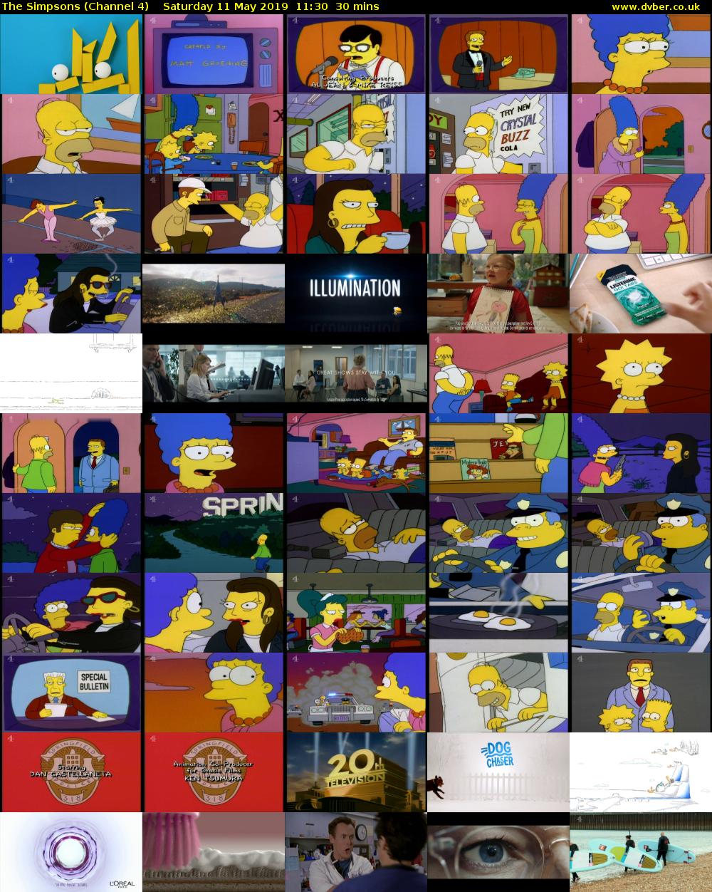 The Simpsons (Channel 4) Saturday 11 May 2019 11:30 - 12:00