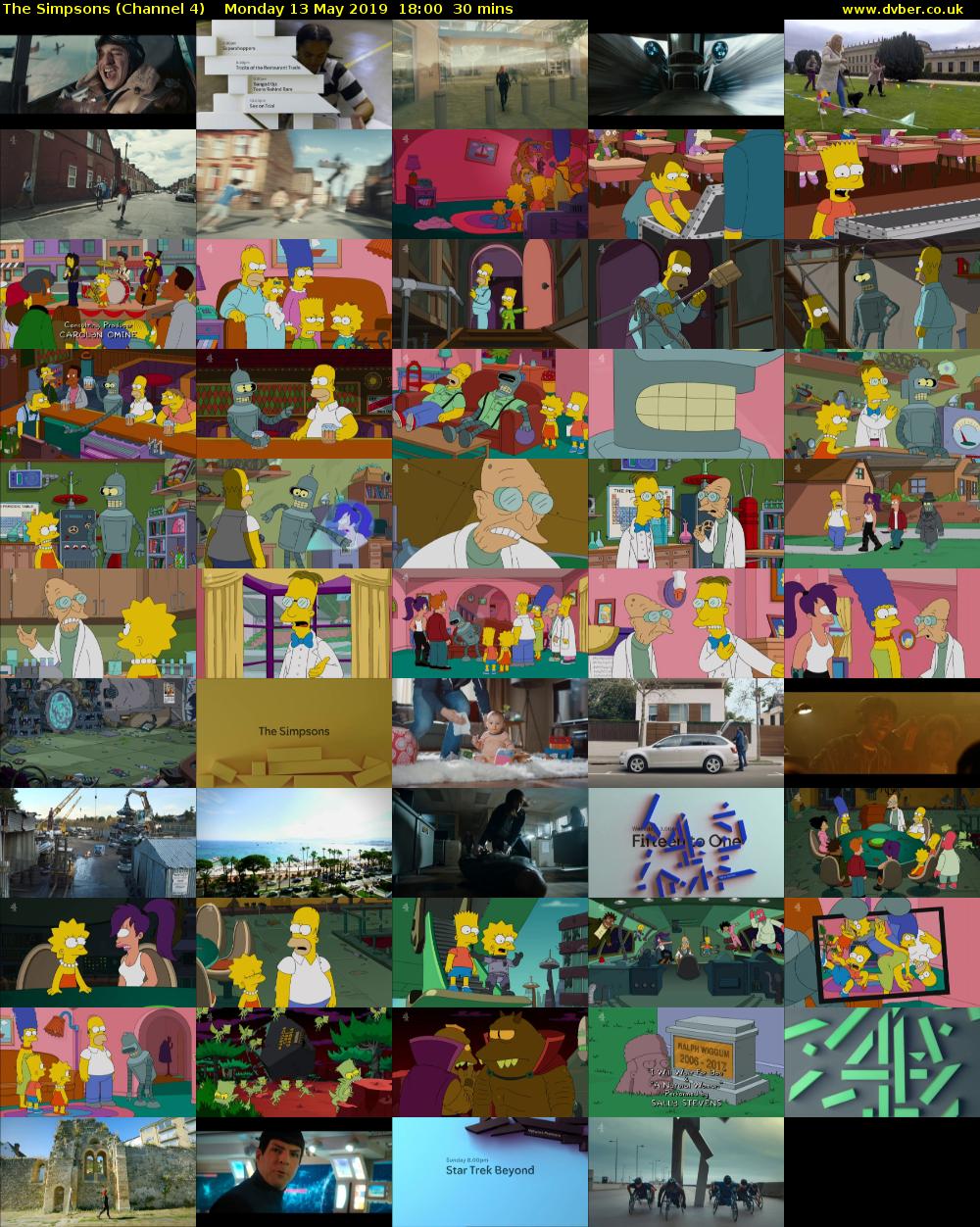 The Simpsons (Channel 4) Monday 13 May 2019 18:00 - 18:30